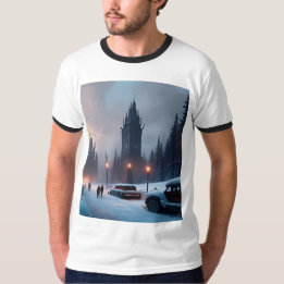 Mannen T-shirt - A Winter City