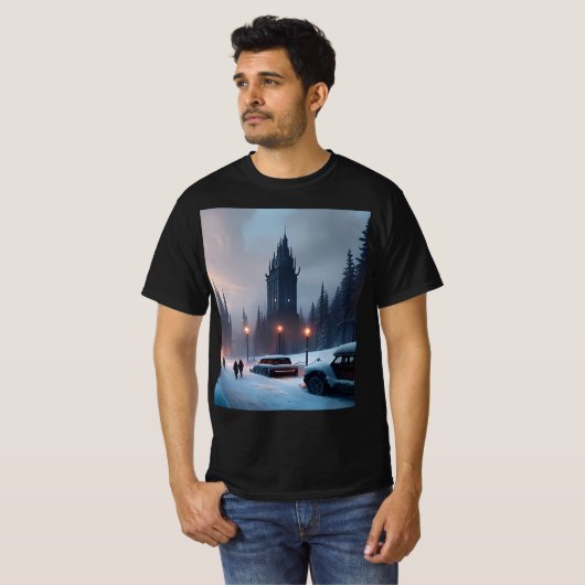 Mannen T-shirt - A Winter City (Voorkant volledig)