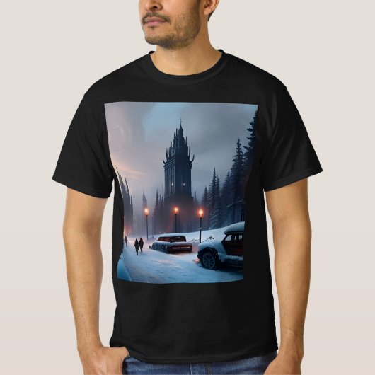 Mannen T-shirt - A Winter City (Voorkant)