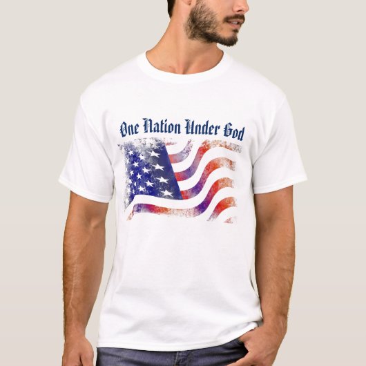 Mannen T-Shirt - Amerikaanse vlag één land onder G (Voorkant)