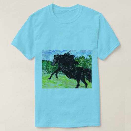 Mannen T-Shirt Black Stallion Thunder (Design voorkant)
