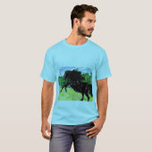 Mannen T-Shirt Black Stallion Thunder (Voorkant volledig)