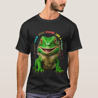 Mannen-T-shirt: Blijf kalm, blijf sterk, als een c T-shirt