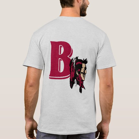 Mannen T-Shirt: Dappere logo voor & achter (20102) T-shirt (Achterkant)