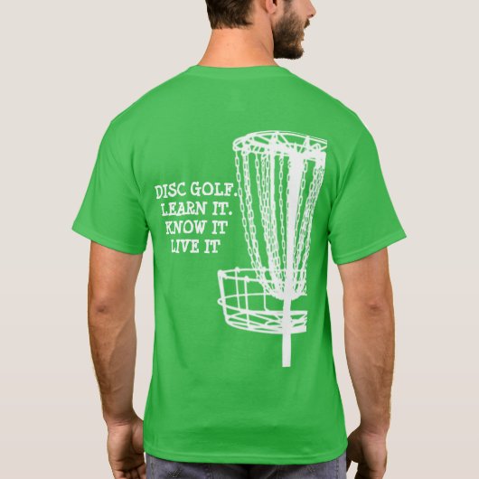 Mannen T-shirt disc, leer het, weet het (Achterkant)