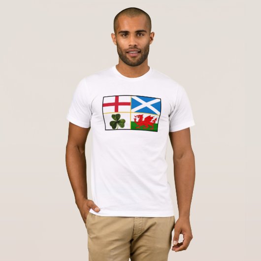 Mannen T-Shirt (Engeland, Schotland, Ierland, Wale (Voorkant volledig)