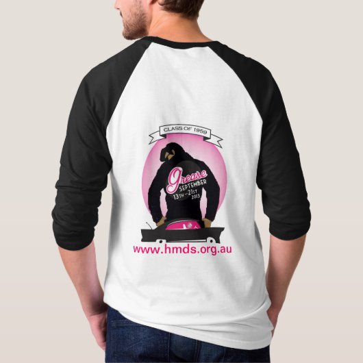 Mannen T-shirt Grease (Achterkant)