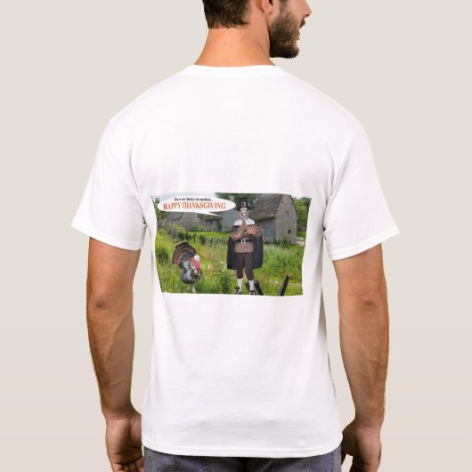 mannen t-shirt Happy Thanksgiving kalkoen (Achterkant)
