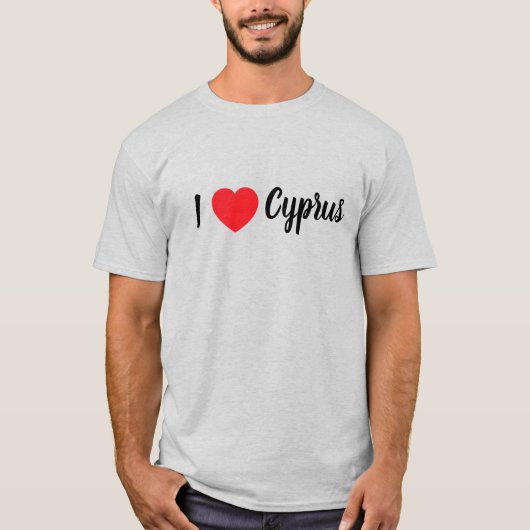Mannen-T-shirt (I "heart" Cyprus) T-shirt (Voorkant)