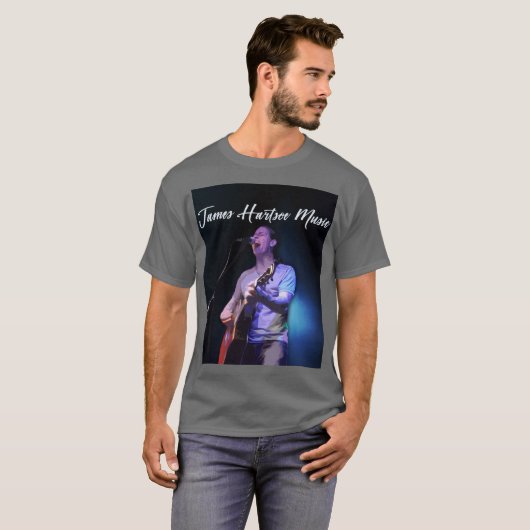 Mannen T-shirt - James Hartsoe Muziek zingen (Voorkant volledig)