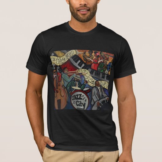 mannen T-shirt "Jazz City" (Voorkant)