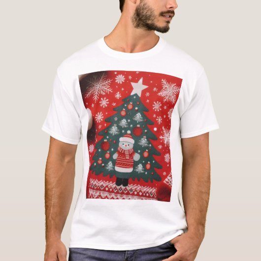 Mannen T-Shirt kerstontwerp (Voorkant)