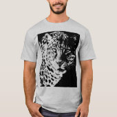 Mannen T-Shirt Leopard Face Moderne Pop Art Animal (Voorkant)