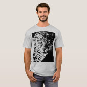 Mannen T-Shirt Leopard Face Moderne Pop Art Animal (Voorkant volledig)