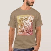 Mannen T-Shirt Leopard Head Modern Elegant Sjabloo (Voorkant)