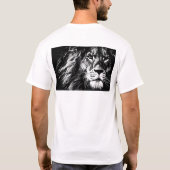 Mannen T-Shirt Lion Face Back Side Print Sjabloon (Achterkant)