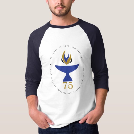 Mannen T-shirt met Baseball-stijl met Logo en naam (Voorkant)