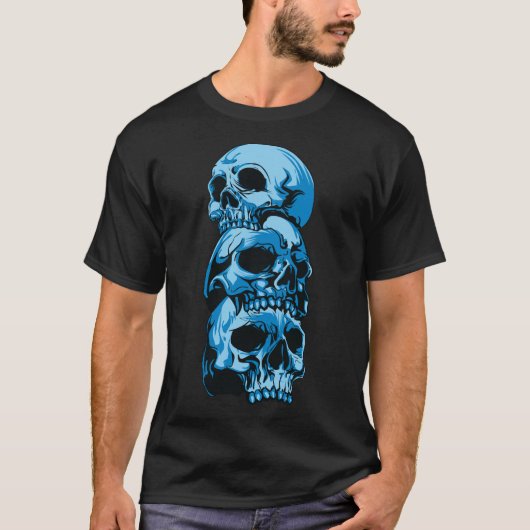 Mannen T-shirt met blauwe hemden (Voorkant)