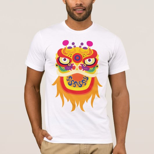 Mannen T-shirt met Chinees voetafdruk (Voorkant)