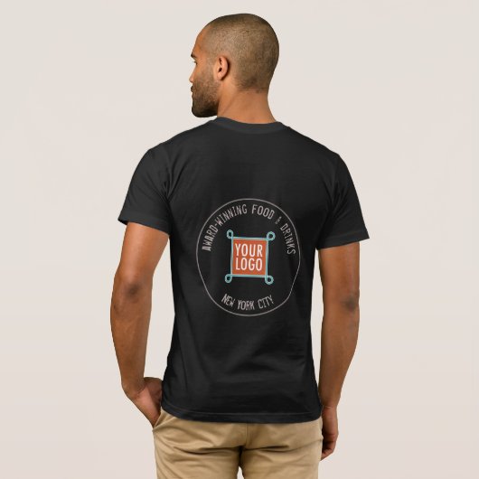 Mannen T-Shirt met Custom Logo op rug of voorkant (Achterkant volledig)
