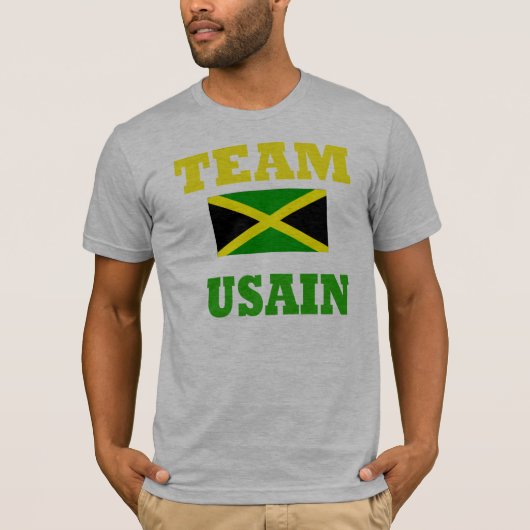 mannen t-shirt met de usain bolt - (Voorkant)