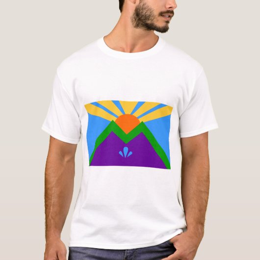 Mannen T Shirt met de vlag van Manitou Springs (Voorkant)