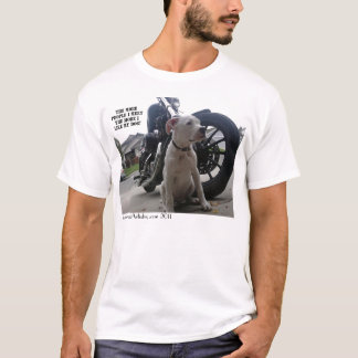 MANNEN T-SHIRT MET DOG EN MOTORCYCLUS