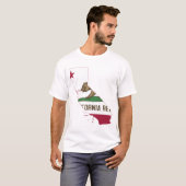 Mannen-T-shirt met een Californisch kaartenontwerp T-shirt (Voorkant volledig)