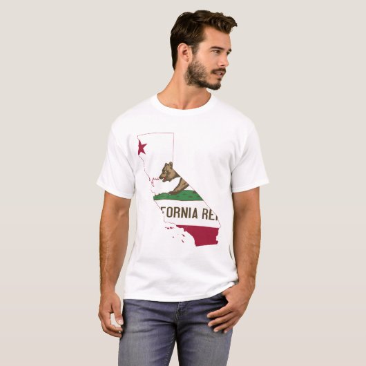 Mannen-T-shirt met een Californisch kaartenontwerp T-shirt (Voorkant volledig)