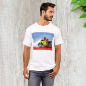 Mannen T-shirt met gele motor