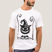 Mannen-T-shirt met Halloween pompoen en heks pet T-shirt (Voorkant)
