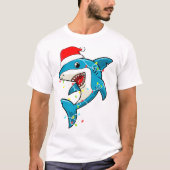 Mannen T-Shirt met kerstlampjes voor de korte Kers (Voorkant)