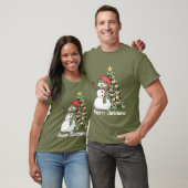 Mannen T-shirt met kerstsnowmanboom (Unisex)