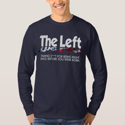 Mannen T-shirt met lange basishoes - links, gedefi (Voorkant)