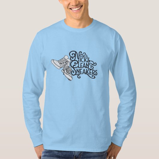 Mannen T-shirt met lange hoes (Voorkant)
