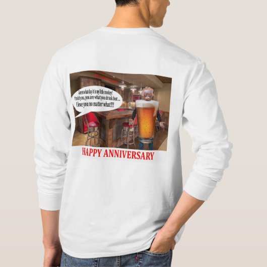 mannen t-shirt met lange mouwen. Fijn Jubileum. or (Achterkant)