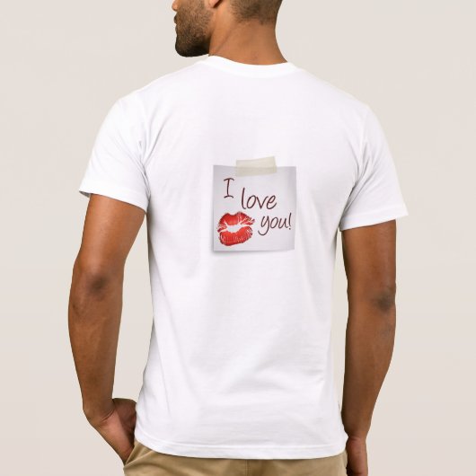 Mannen t-shirt met Love Note (Achterkant)