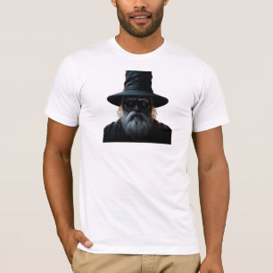 Mannen T-Shirt met oude goochelaar man