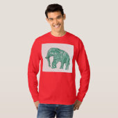 Mannen T-shirt met pattereerde olifant (Voorkant volledig)