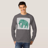 Mannen T-shirt met pattereerde olifant (Voorkant volledig)