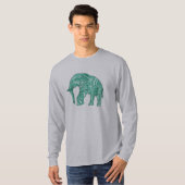 Mannen T-shirt met pattereerde olifant (Voorkant volledig)