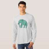 Mannen T-shirt met pattereerde olifant (Voorkant volledig)
