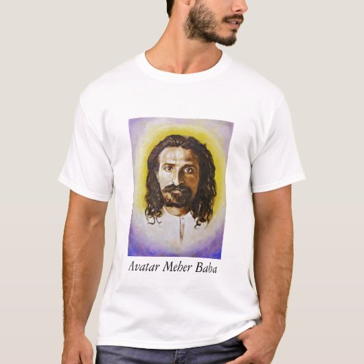 mannen T-shirt met portret van Avatar Meher Baba (Voorkant)
