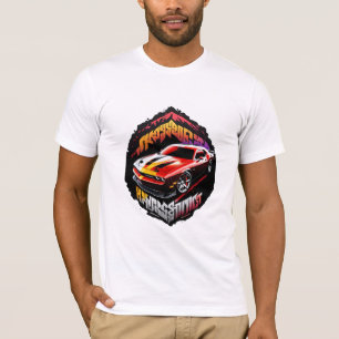 Mannen T-shirt met Red Dodge Challenger