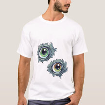 Mannen T-shirt met Ripped-Eye Cartoon Design
