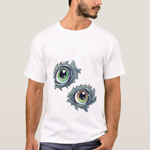 Mannen T-shirt met Ripped-Eye Cartoon Design