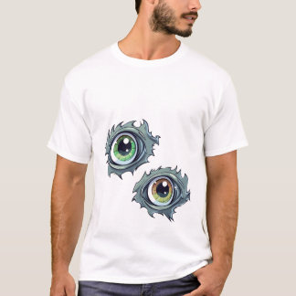 Mannen T-shirt met Ripped-Eye Cartoon Design