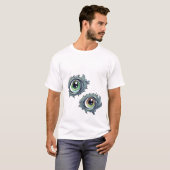 Mannen T-shirt met Ripped-Eye Cartoon Design (Voorkant volledig)
