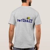 mannen T-shirt met softball (Achterkant)