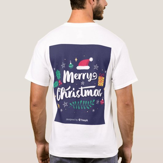 Mannen T-shirt met vrolijk kerstdesign (Achterkant)